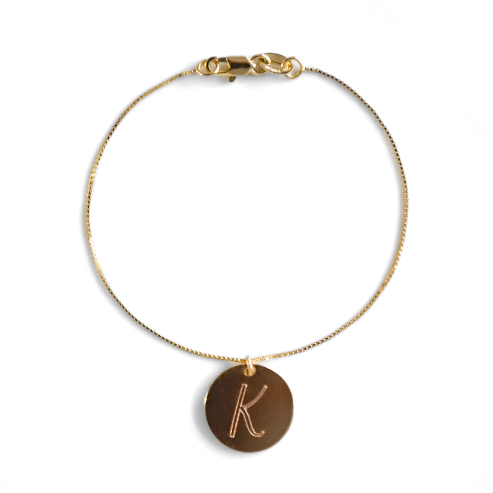 Gold Letter Charm Bracelet