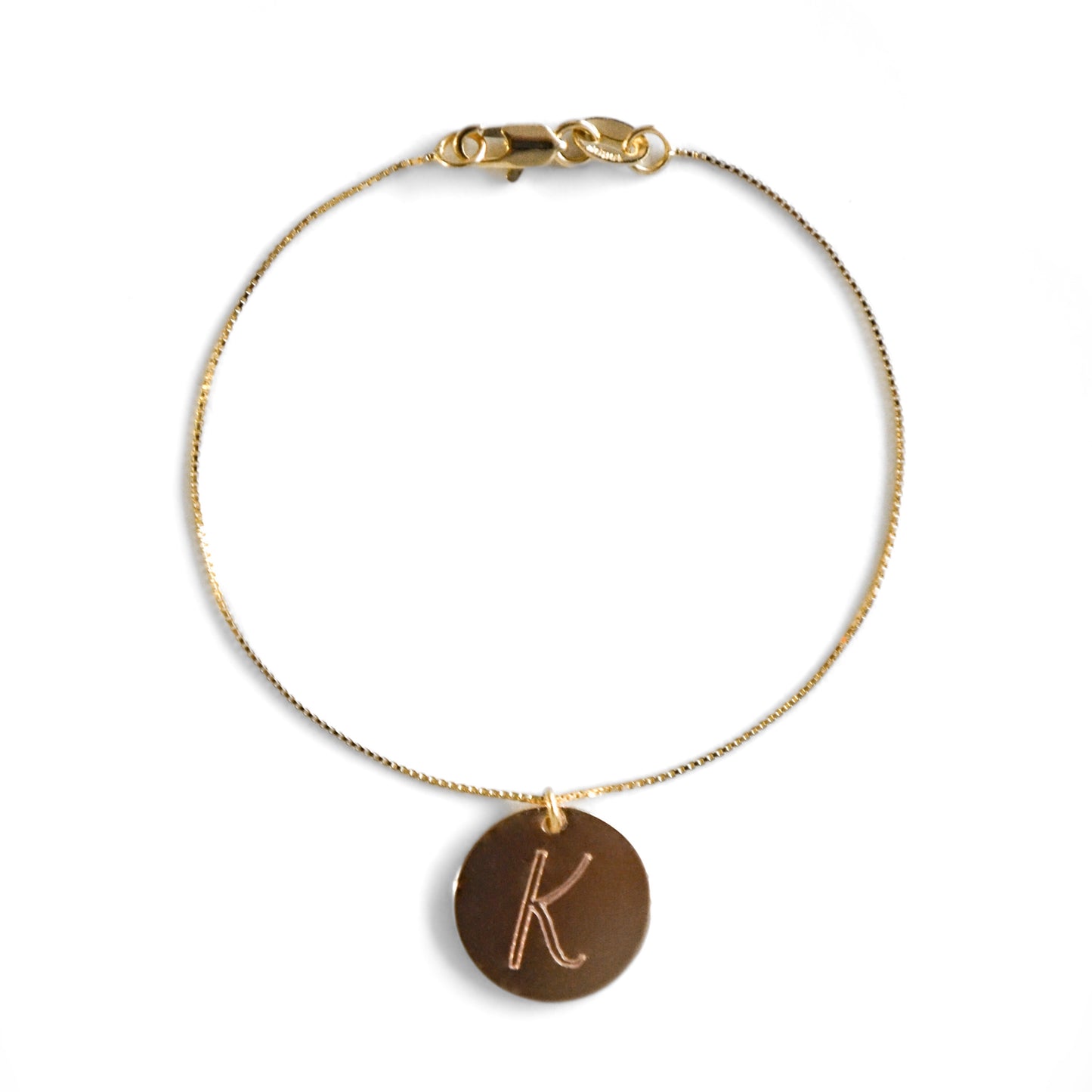 Gold Letter Charm Bracelet