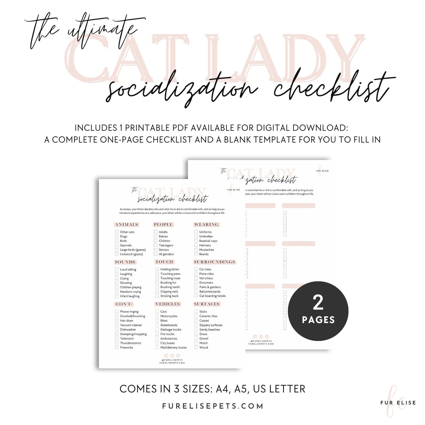 Kitten Socialization Checklist Fur Elise Pets